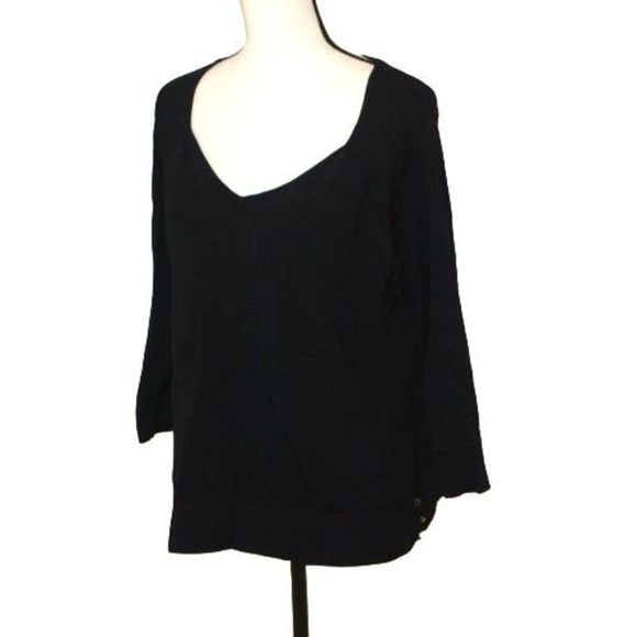 Cold Water Creek Black V-Neck Sweater Size XL‎ - Picture 1 of 4